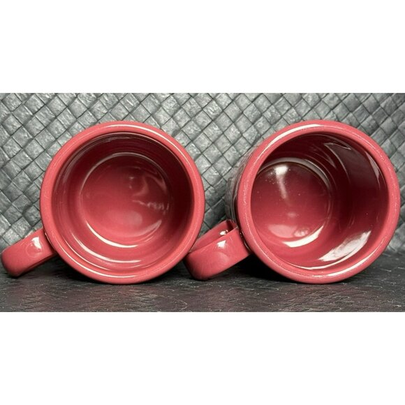 Longaberger Coffee Mugs Red Set Of 2 Ceramic - Picture 6 of 10